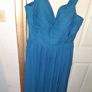 Plus Size 3X Elegant Blue Evening Dress